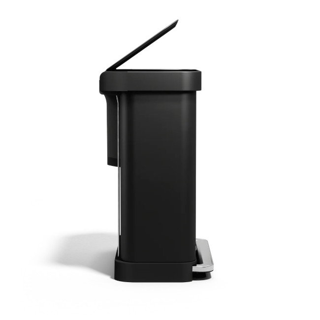 Кошче за боклук с педал, с две отделения, 58 л, неръждаема стомана, Matte Black - simplehuman