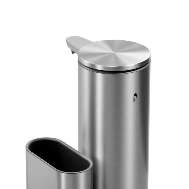 Дозатор за сапун със сензор и държач за гъба, 414 мл, неръждаема стомана, Brushed - simplehuman