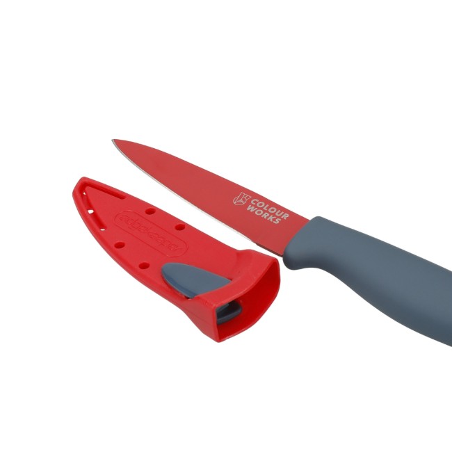 9,5 см нож за белене на плодове и зеленчуци, червен - от Colourworks