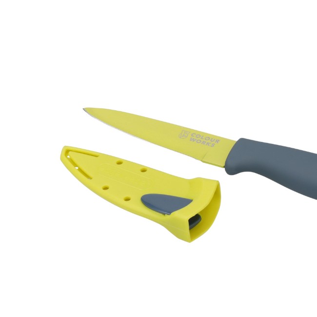 Нож за белене на плодове/зеленчуци, 9,5 см, зелен - от Colourworks