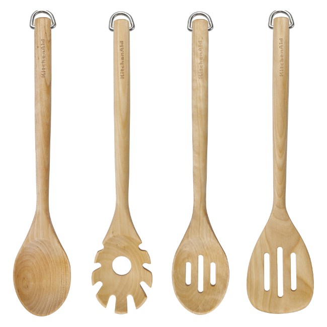 Комплект кухненски прибори от 4 части, брезова дървесина - KitchenAid