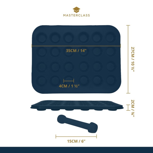 Тава за мини-тарти, 35 х 27 см, изработена от стомана, "MasterClass" - Kitchen Craft