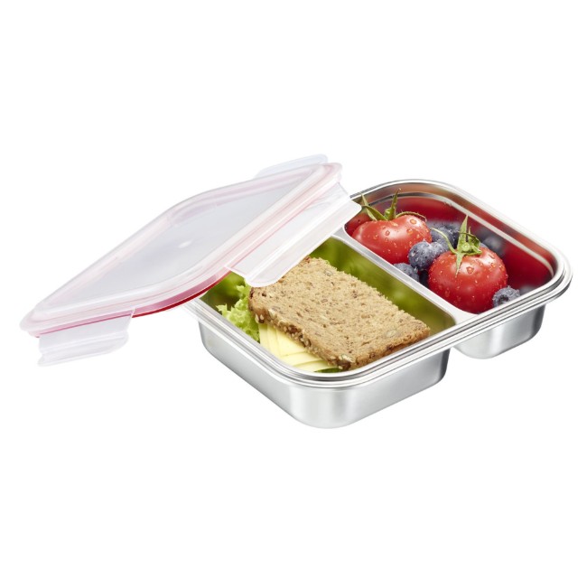 Контейнер за съхранение на храна с 2 отделения, неръждаема стомана, 450 + 280 мл - Westmark