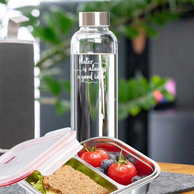 Контейнер за съхранение на храна с 2 отделения, неръждаема стомана, 450 + 280 мл - Westmark