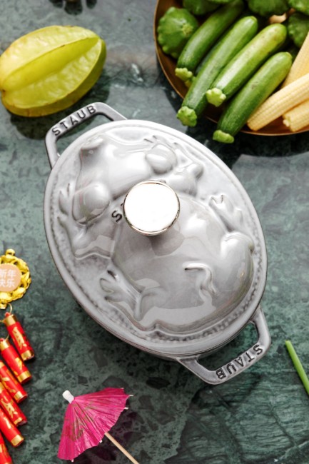 Тенджера "Cocotte cochon" от чугун 17 см/1 л, Graphite Grey - Staub