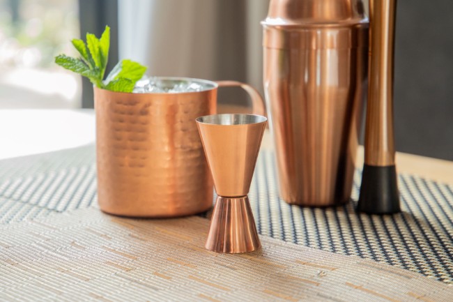 Двойна мерителна чаша за коктейл, 25/50 мл, неръждаема стомана, мед - BarCraft