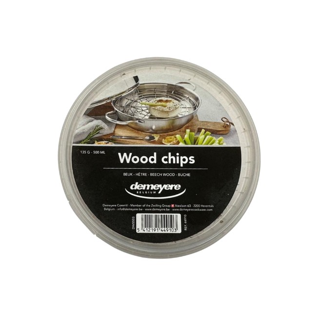 Кутия с дървени стърготини за опушване на храна, букова дървесина, 135 грама - Demeyere