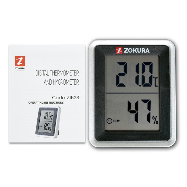Цифров термометър и хигрометър - Zokura