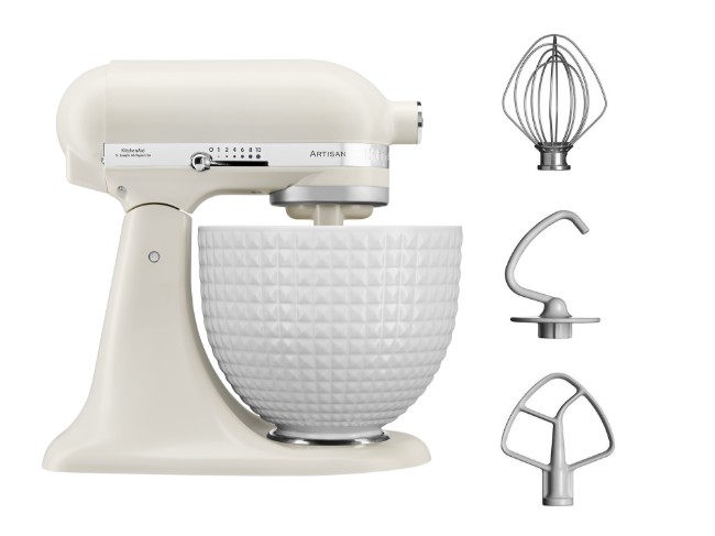 Миксер Artisan с накланяща се глава, купа 4.7 л, модел 156, Porcelain White - KitchenAid