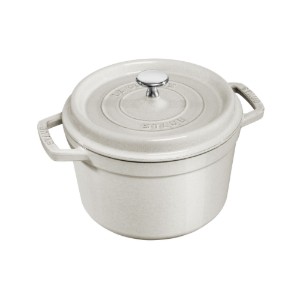 Дълбока тенджера за готвене Cocotte, чугунена, 24 см / 4.7 л, White Truffle - Staub