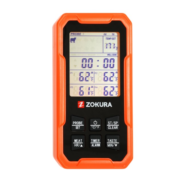 Цифров безжичен термометър за месо, с 4 сонди - Zokura