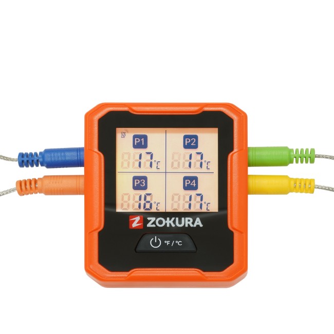 Цифров безжичен термометър за месо, с 4 сонди - Zokura