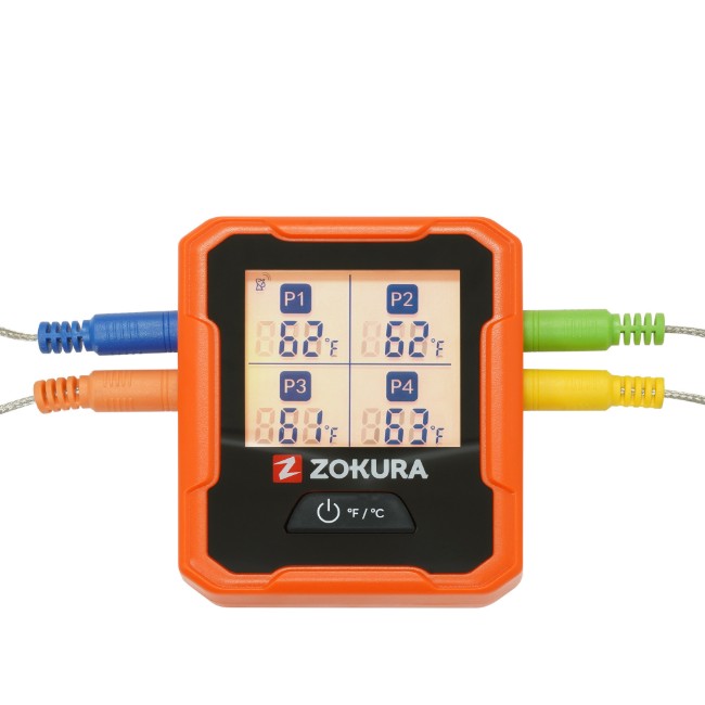 Цифров безжичен термометър за месо, с 4 сонди - Zokura