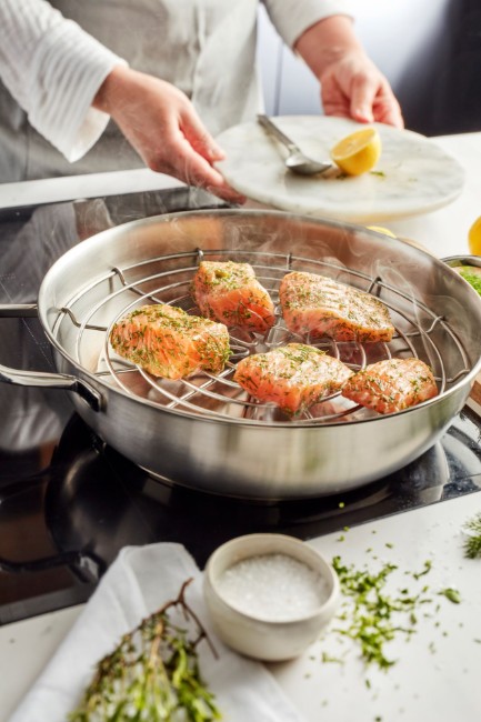 Комплект за опушване на храна от неръждаема стомана, 28 см, "Specialties 3" - Demeyere