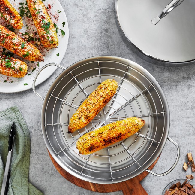 Комплект за опушване на храна от неръждаема стомана, 28 см, "Specialties 3" - Demeyere