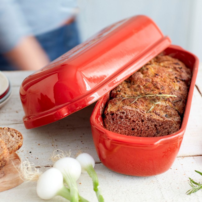 Тава за печене на хляб Batard, керамична, 39x16,5 см/4,5 л, Poppy Red Limited Edition - Emile Henry