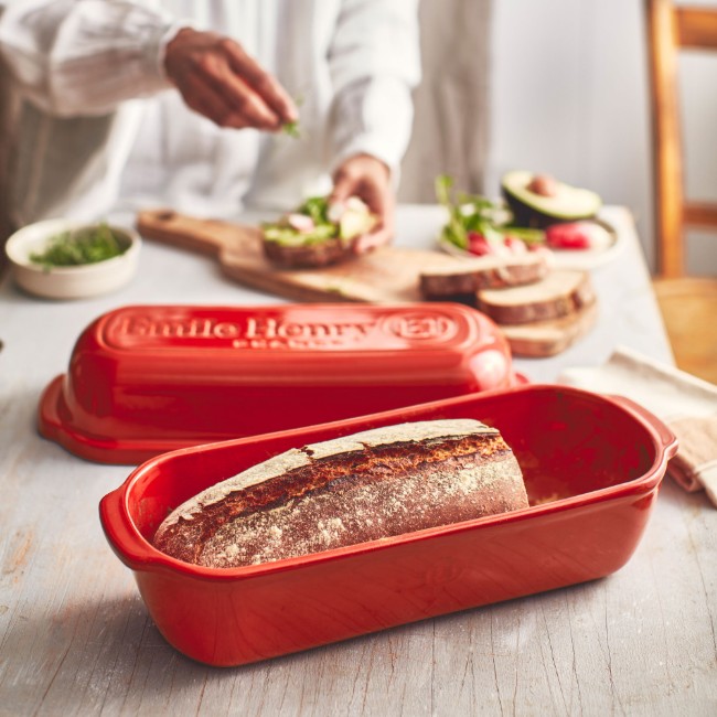 Тава за печене на хляб Batard, керамична, 39x16,5 см/4,5 л, Poppy Red Limited Edition - Emile Henry