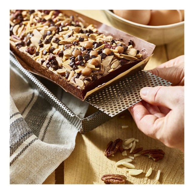 Перфорирана тава за тарт, неръждаема стомана, 35 x 10,5 см - de Buyer