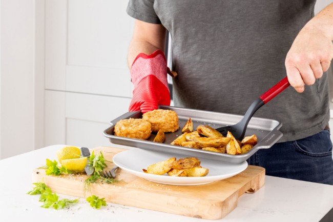 Шпатула с прорези, пластмасова, 34 см, "Classic", Empire Red - KitchenAid