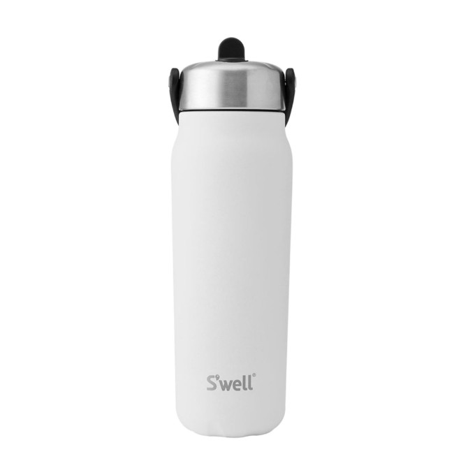 Изолирана бутилка за вода с вградена сламка, неръждаема стомана, 700 ml, "Explorer Flip Straw", Moonstone - S'well