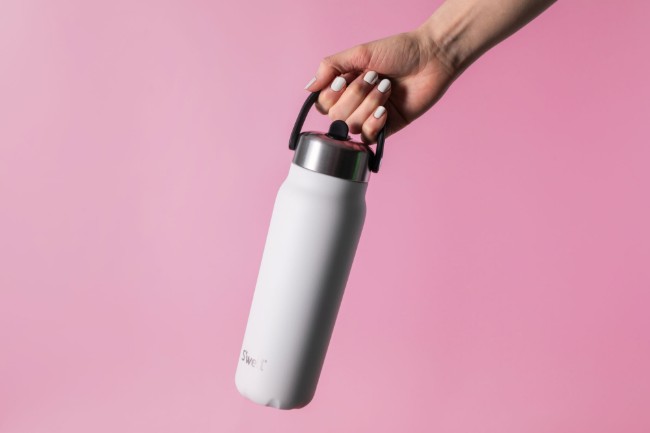 Изолирана бутилка за вода с вградена сламка, неръждаема стомана, 700 ml, "Explorer Flip Straw", Moonstone - S'well