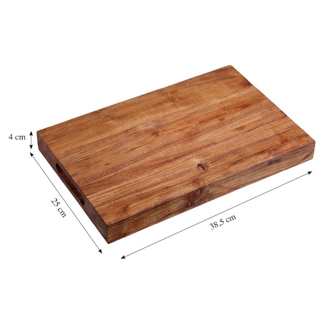 Дъска за рязане, акациево дърво, 38,5 x 25 см, дебелина 4 см - Kesper