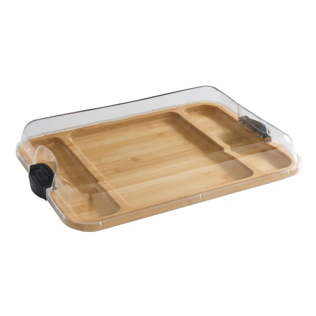 Сервираща чиния, с капак, бамбук, 30.5 x 40.5 см - Farberware