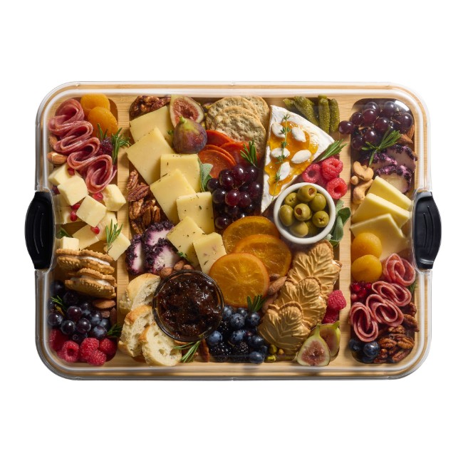 Сервираща чиния, с капак, бамбук, 30.5 x 40.5 см - Farberware