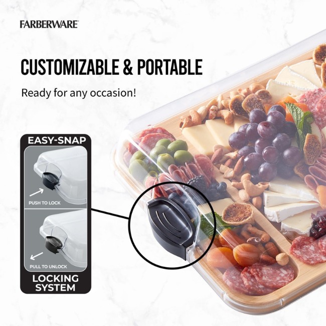 Сервираща чиния, с капак, бамбук, 30.5 x 40.5 см - Farberware