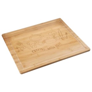 Дъска за рязане с крачета, бамбук, 56 x 50 x 3.1 см, "Cooking with love" - Kesper