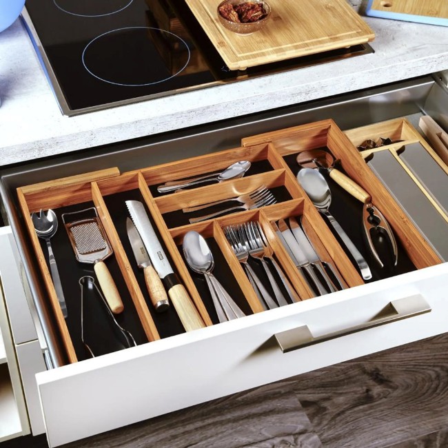 Разтегателна тава за прибори, бамбук, 43 x 35 - 57 см - Kesper