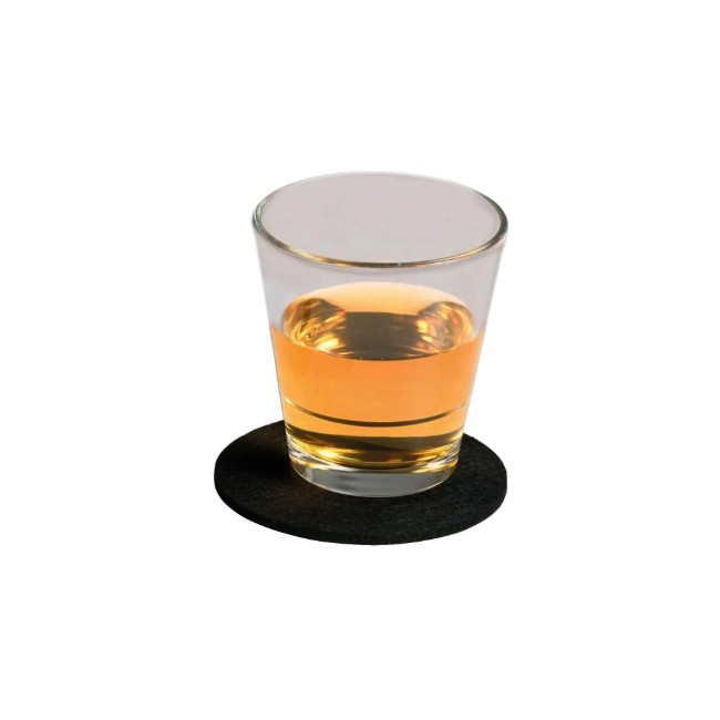 Комплект от 12 поставки за чаши, синтетичен филц, 10 см, черен - Kesper