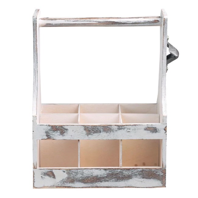 Кутия за транспорт на бирени бутилки, с 6 отделения, Vintage White - Kesper