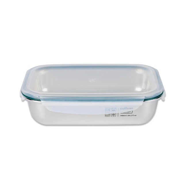 Правоъгълна кутия за обяд, неръждаема стомана, 1900 мл, "Simple" - Cuitisan
