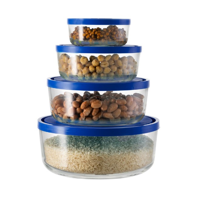 Комплект от 4 кръгли съда, изработени от стъкло, "Igloo" - Borgonovo