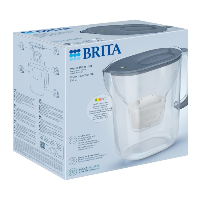 Кана за филтриране на вода BRITA Style Essential 3.6 L Maxtra Pro (Stone Blue)