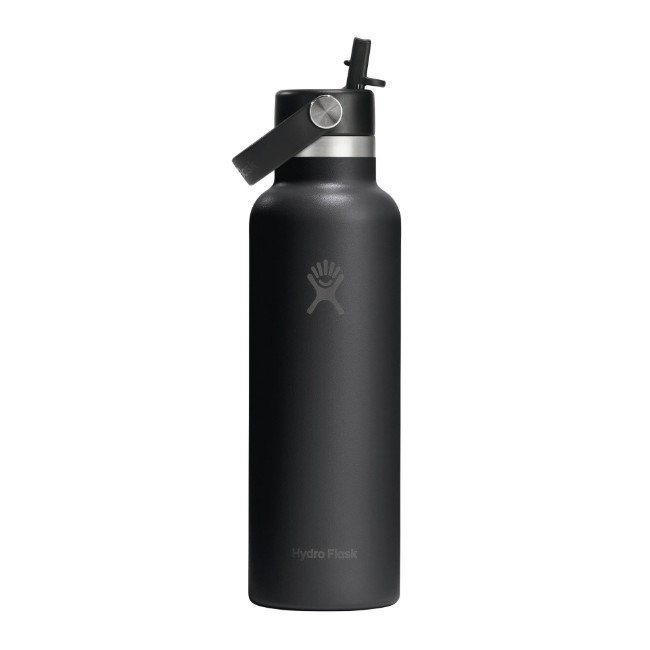 Термоизолационна бутилка, неръждаема стомана, 620 мл, "Standard Straw", Black - Hydro Flask