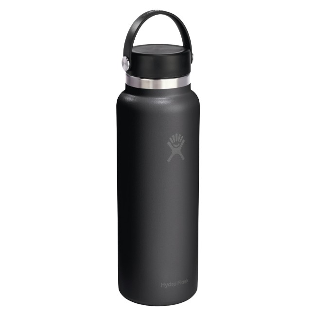 Бутилка за вода "Wide Mouth", неръждаема стомана, 1.18 л, Black - Hydro Flask