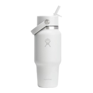 Бутилка за вода "Wide Straw", неръждаема стомана, 710 мл, White - Hydro Flask