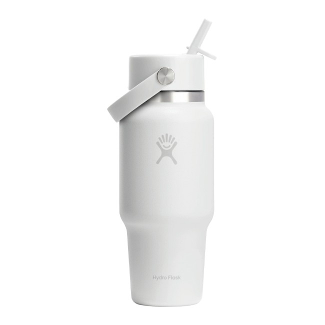 Бутилка за вода "Wide Straw", неръждаема стомана, 710 мл, White - Hydro Flask