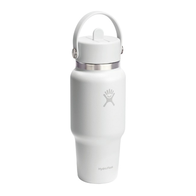 Бутилка за вода "Wide Straw", неръждаема стомана, 710 мл, White - Hydro Flask