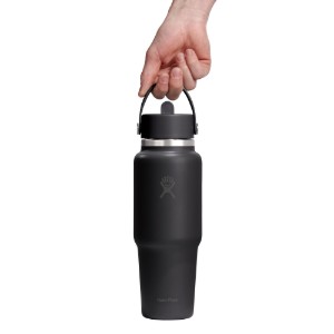 Бутилка за вода "Wide Straw", неръждаема стомана, 950 мл, Black - Hydro Flask