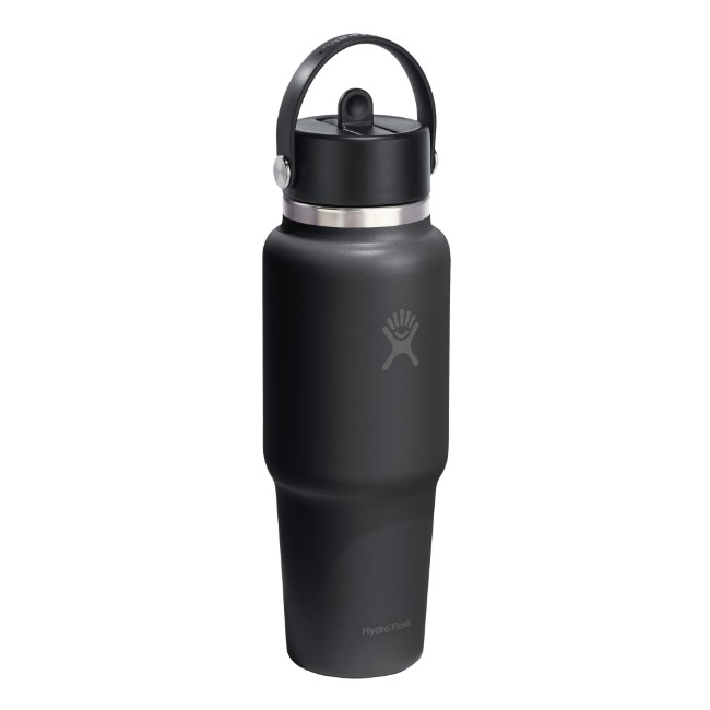 Бутилка за вода "Wide Straw", неръждаема стомана, 950 мл, Black - Hydro Flask