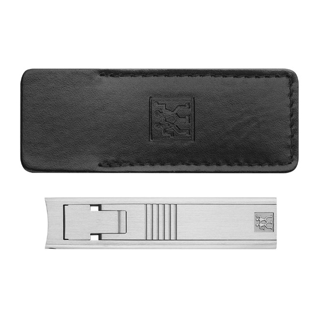 Компактна нокторезачка, неръждаема стомана, 59 мм, черен защитен кожен калъф - Zwilling PREMIUM