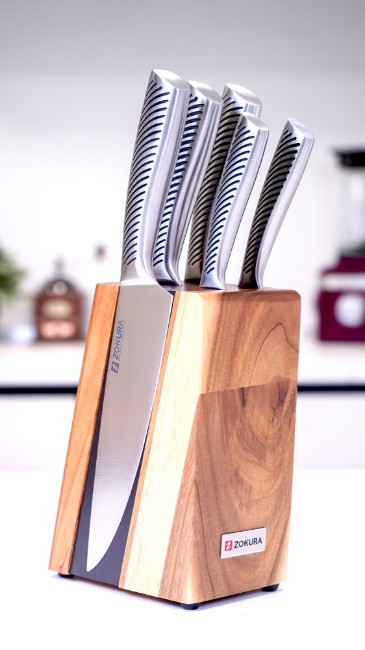 Комплект ножове от 6 части, магнитен блок - Zokura