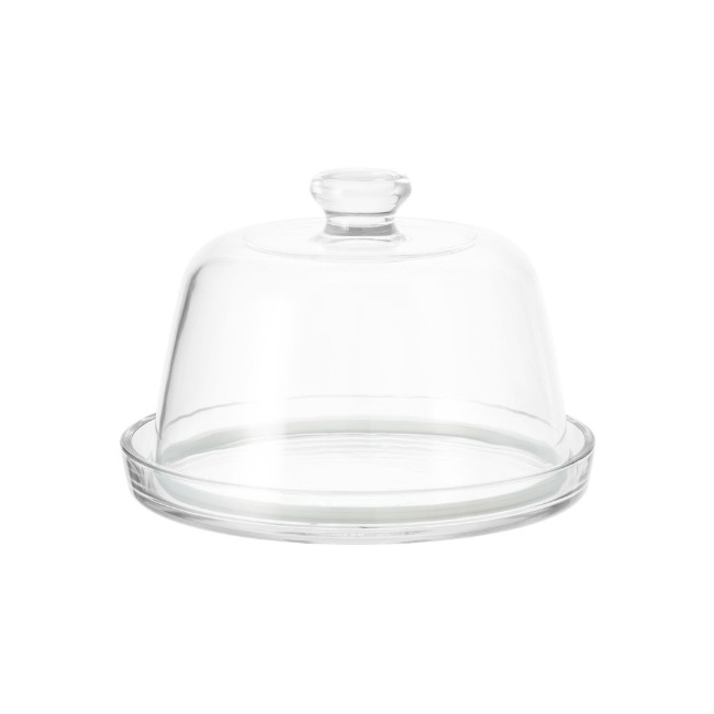 Плато за сервиране на сирена, с капак, 22 см, изработено от стъкло - Borgonovo