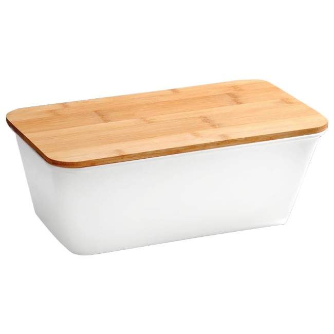 Кутия за хляб с дъска за рязане, пластмаса, 35 x 20 x 14 см, бяла -  Kesper