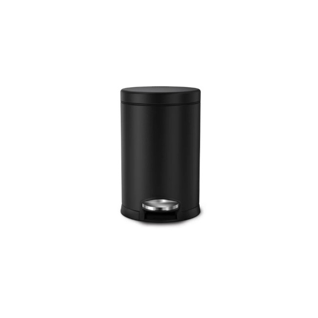 Кошче за боклук с педал, 4.5 L, неръждаема стомана, Matte Black - simplehuman