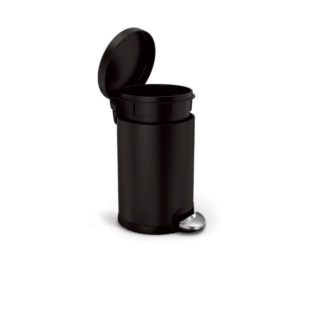 Кошче за боклук с педал, 4.5 L, неръждаема стомана, Matte Black - simplehuman