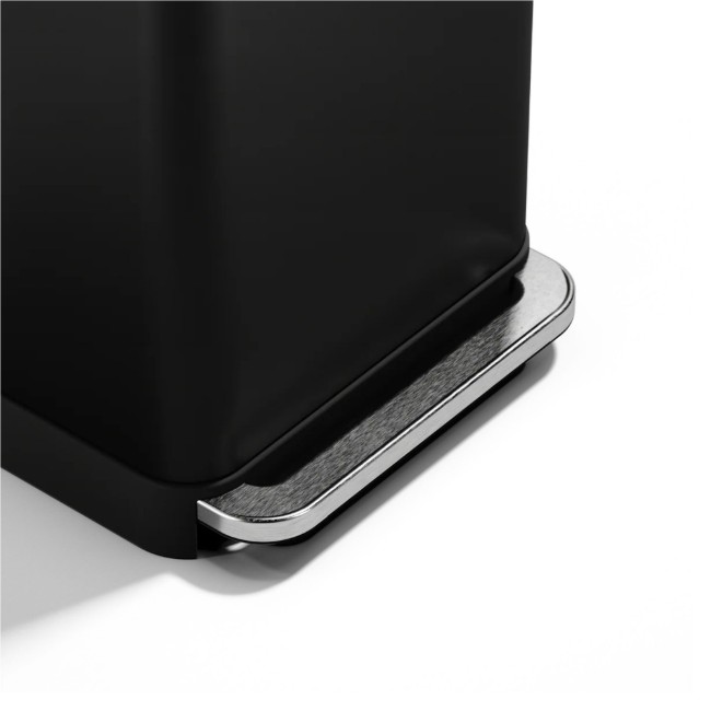 Правоъгълен кош за боклук, 45 л, с педал, Matte Black - simplehuman